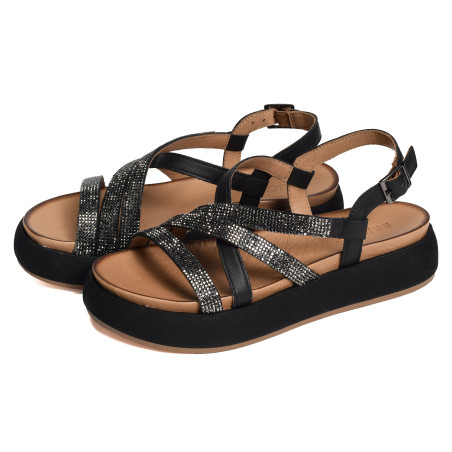 A96051 Noir, Nu-Pieds à plateforme Inuovo