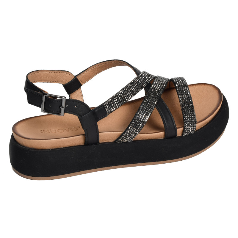 A96051 Noir, Nu-Pieds à plateforme Inuovo