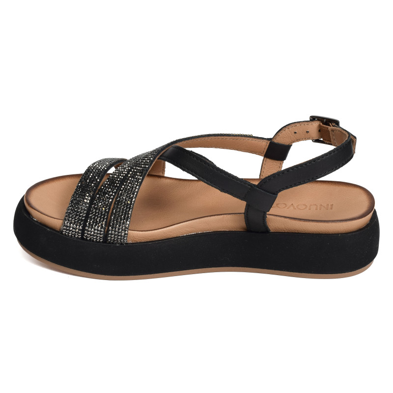 A96051 Noir, Nu-Pieds à plateforme Inuovo