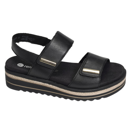 D0Q59 Noir, Sandales compensées Remonte