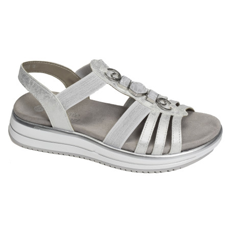 D1J60 Blanc Argent, Sandales plates Remonte