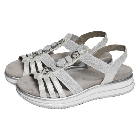 D1J60 Blanc Argent, Sandales plates Remonte