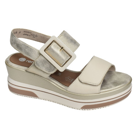 D1P50 Beige Platine, Sandales compensées Remonte