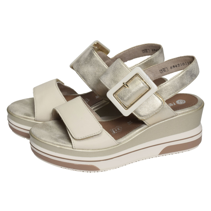 D1P50 Beige Platine, Sandales compensées Remonte