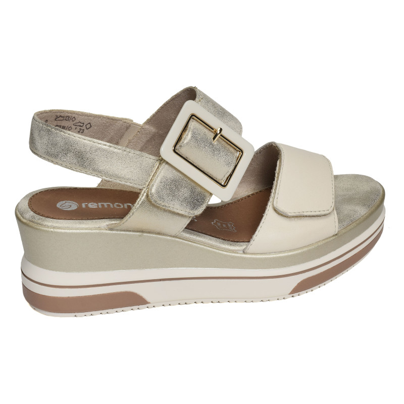 D1P50 Beige Platine, Sandales compensées Remonte
