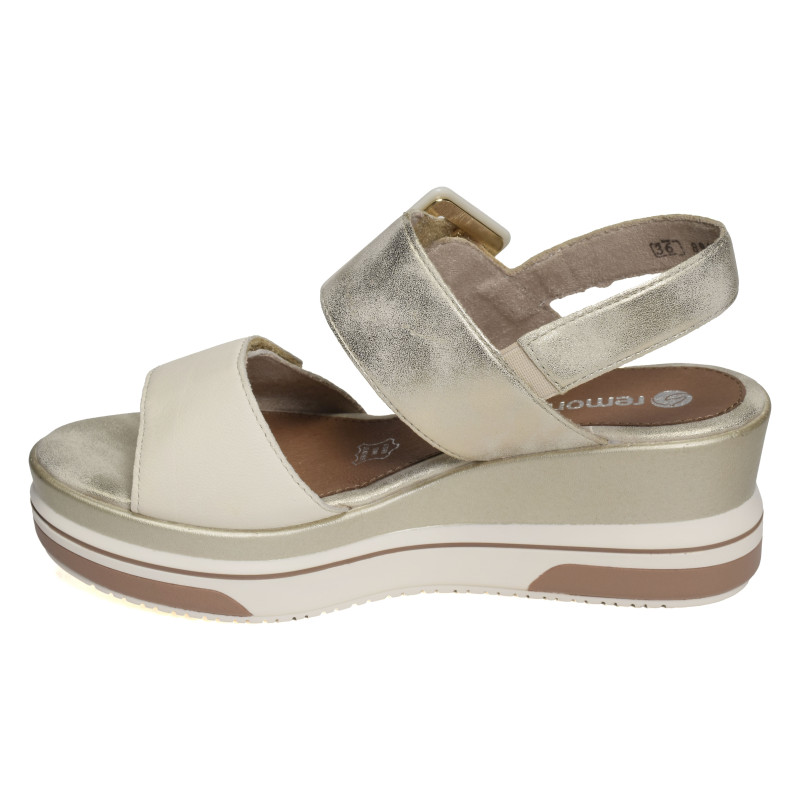 D1P50 Beige Platine, Sandales compensées Remonte