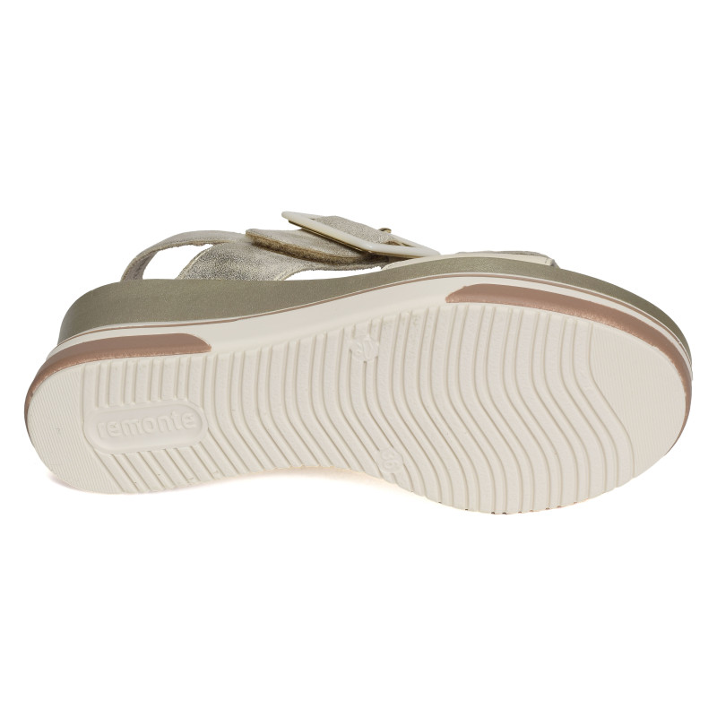 D1P50 Beige Platine, Sandales compensées Remonte