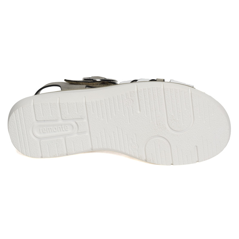 D2K55 Blanc Or, Sandales plates Remonte