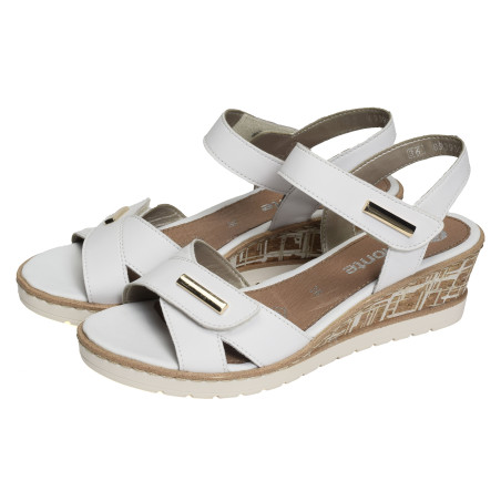 R6266 Blanc, Sandales compensées Remonte