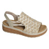 62741 Beige Platine, Sandales compensées Rieker