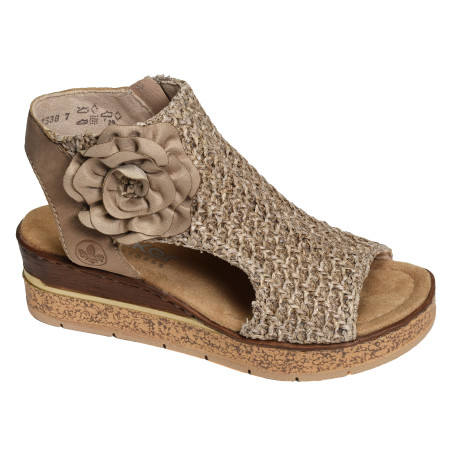 63791 Taupe, Sandales compensées Rieker