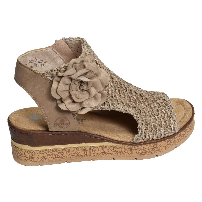 63791 Taupe, Sandales compensées Rieker