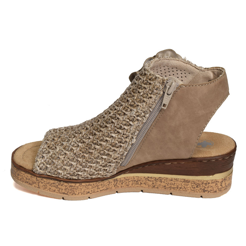 63791 Taupe, Sandales compensées Rieker
