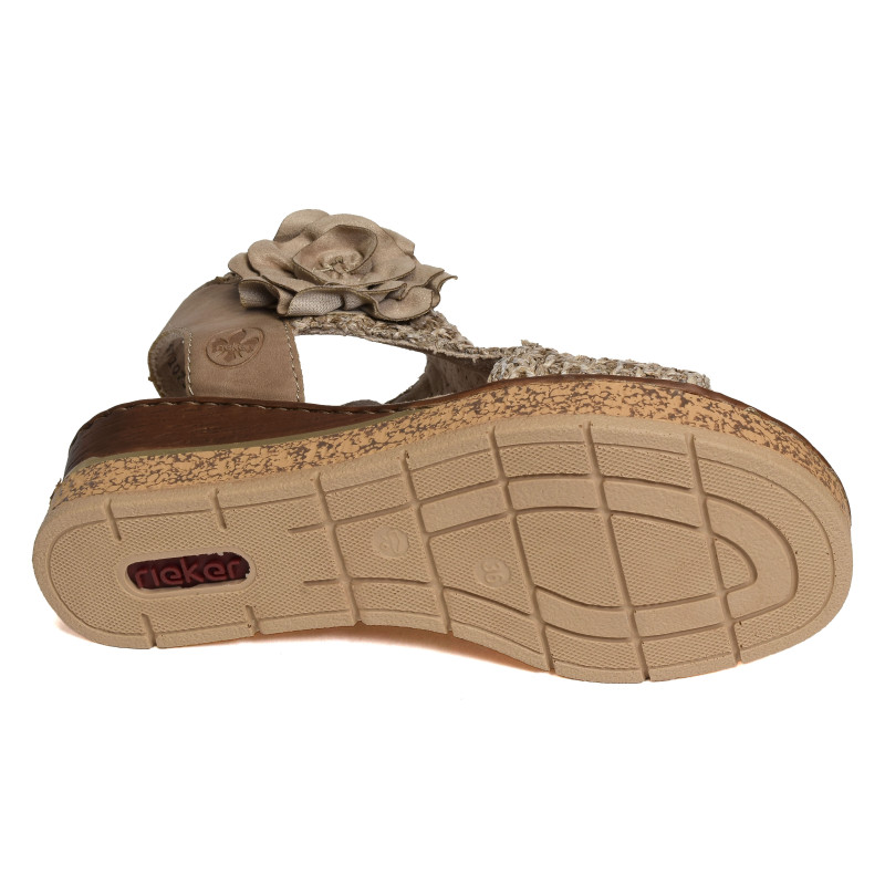 63791 Taupe, Sandales compensées Rieker