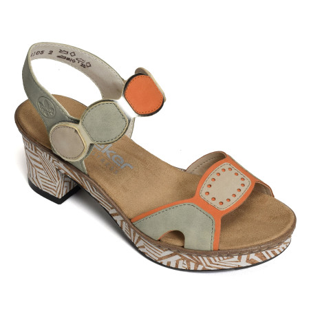 63876 Vert Orange, Nu-Pieds à talon Rieker