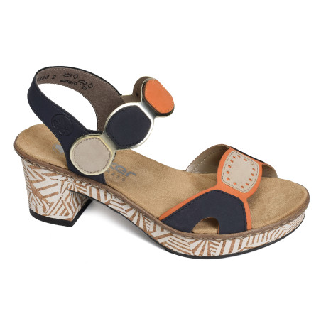 63876 Marine Orange, Nu-Pieds à talon Rieker