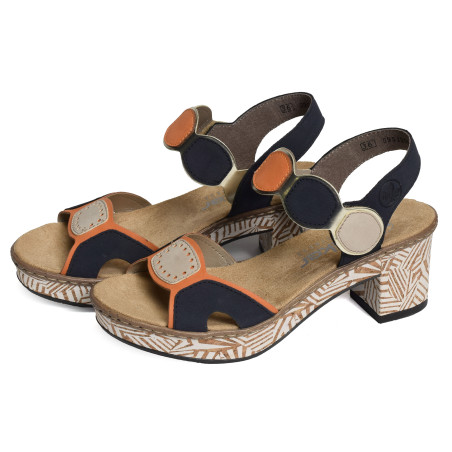 63876 Marine Orange, Nu-Pieds à talon Rieker