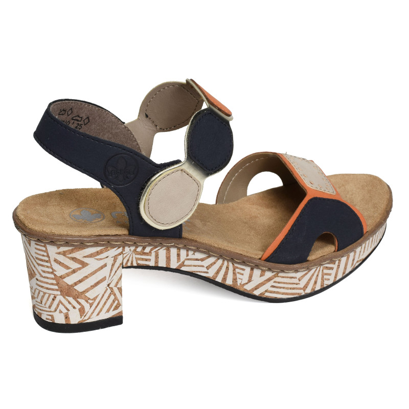 63876 Marine Orange, Nu-Pieds à talon Rieker