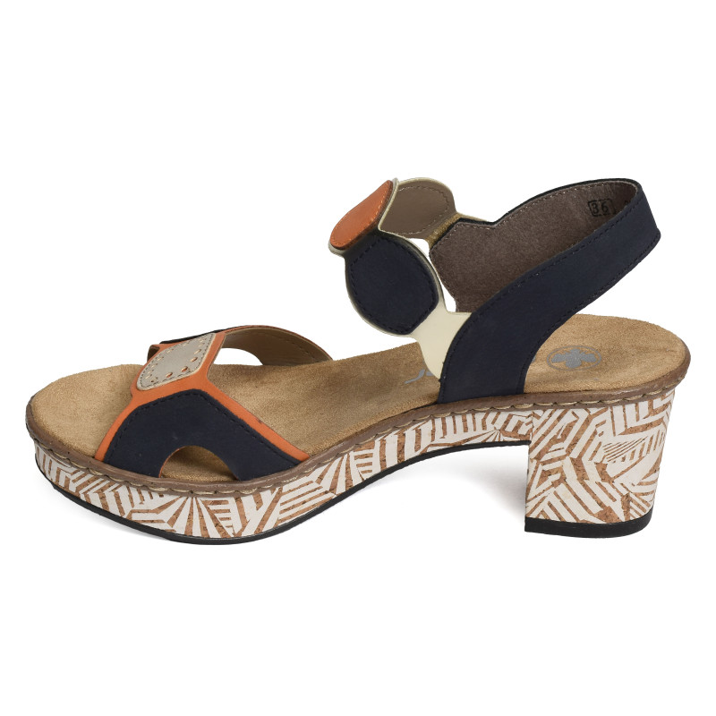 63876 Marine Orange, Nu-Pieds à talon Rieker