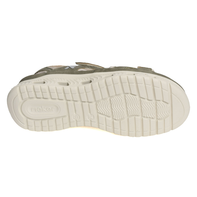 64066 Vert, Sandales plates Rieker