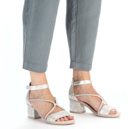 64654 Argent, Nu-Pieds à talon Rieker