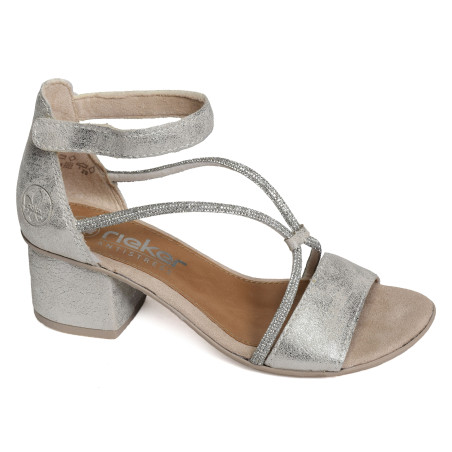 64654 Argent, Nu-Pieds à talon Rieker