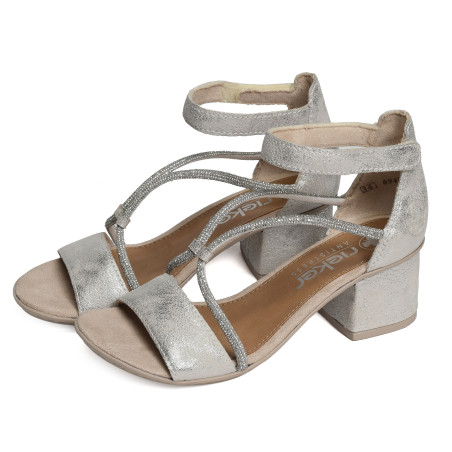 64654 Argent, Nu-Pieds à talon Rieker