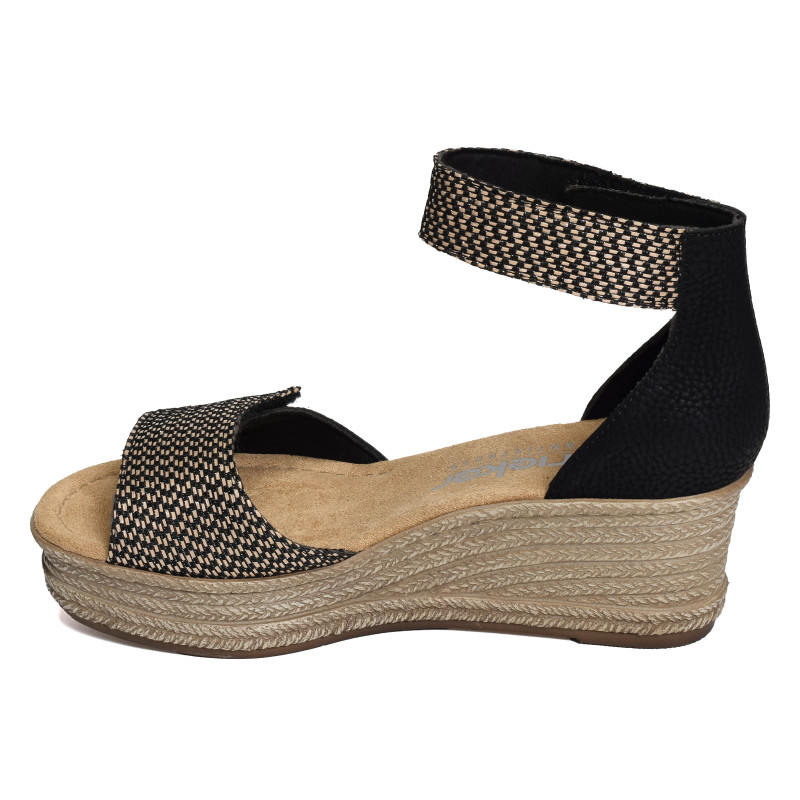 68793 Noir, Sandales compensées Rieker