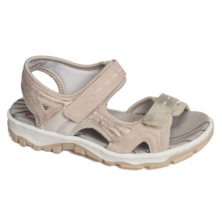 68866 Beige Platine, Sandales plates Rieker