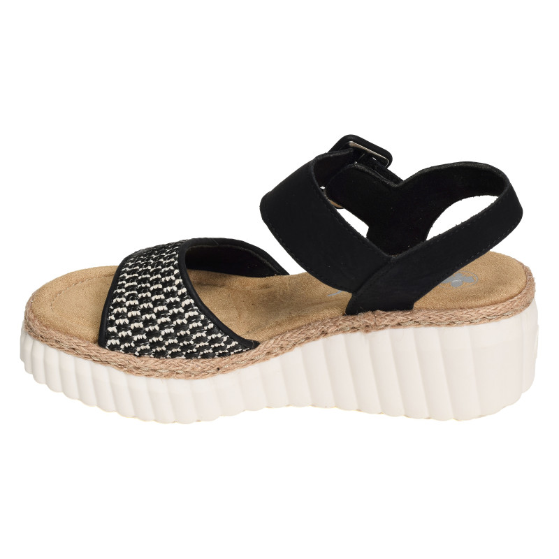 69176 Noir, Sandales compensées Rieker