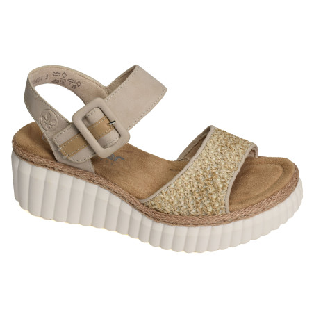 69176 Beige, Sandales compensées Rieker
