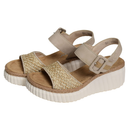 69176 Beige, Sandales compensées Rieker