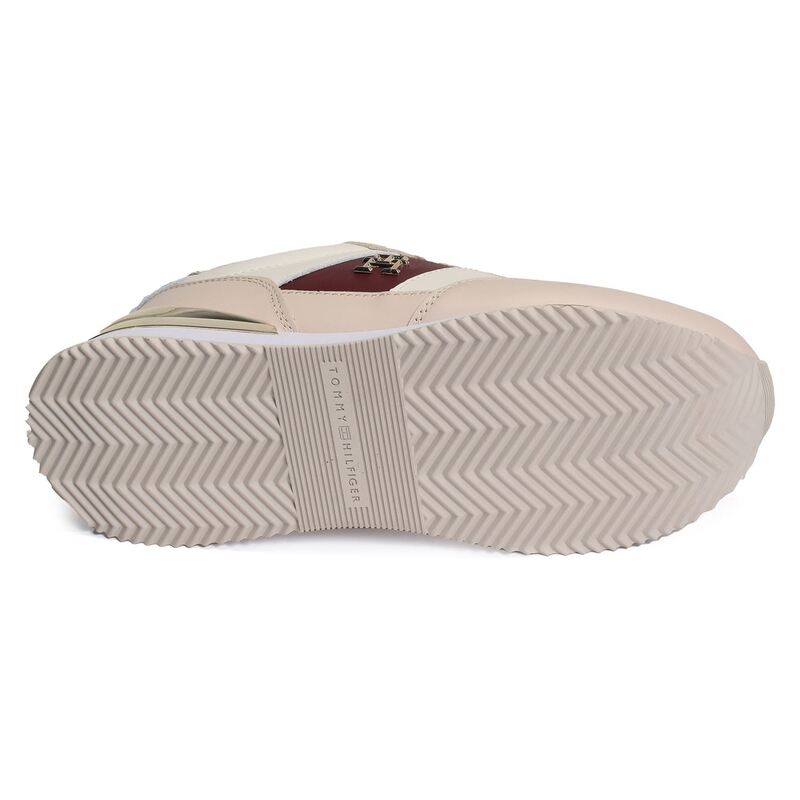 TH ELEVATED FEMININE RUNNER GLD 7306 Beige Blanc, Baskets running Tommy Hilfiger