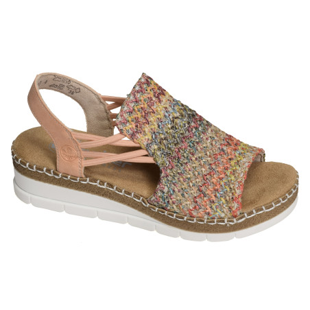 V1241 Multicolore, Sandales compensées Rieker