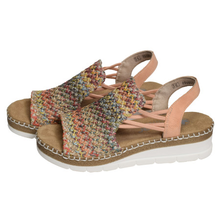 V1241 Multicolore, Sandales compensées Rieker