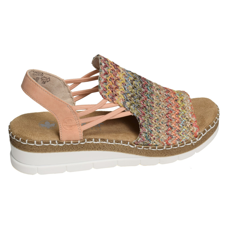 V1241 Multicolore, Sandales compensées Rieker