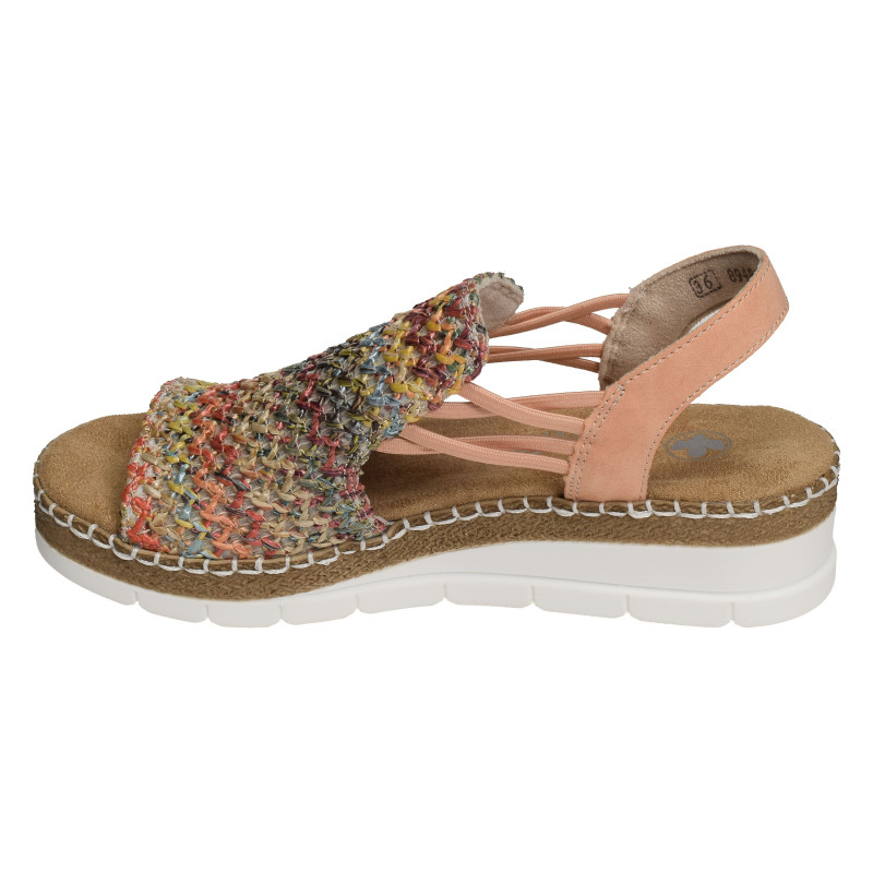 V1241 Multicolore, Sandales compensées Rieker