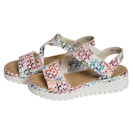 V1364 Multicolore, Sandales compensées Rieker
