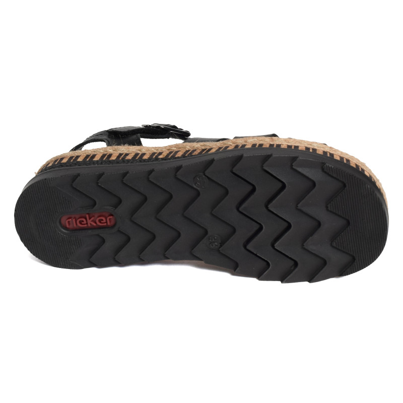 V7904 Noir, Sandales compensées Rieker
