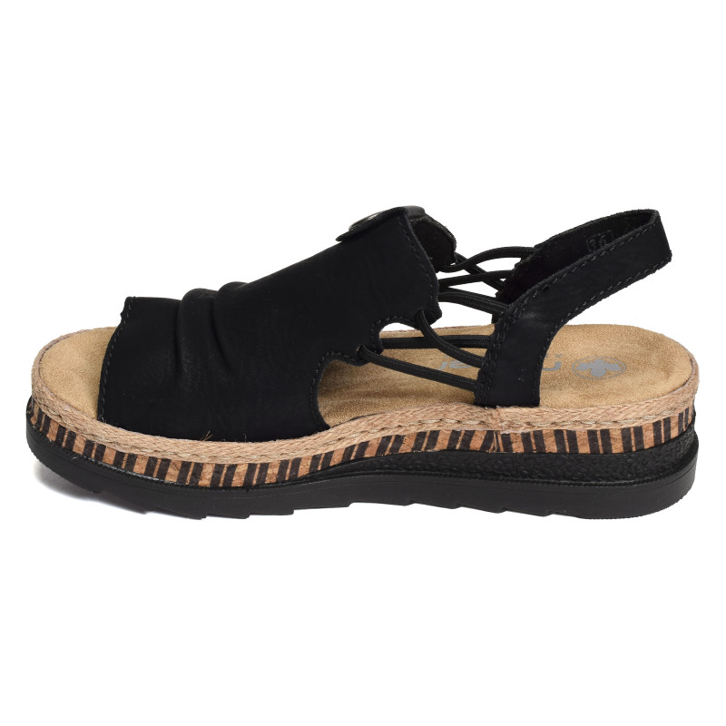 V7972 Noir, Sandales compensées Rieker