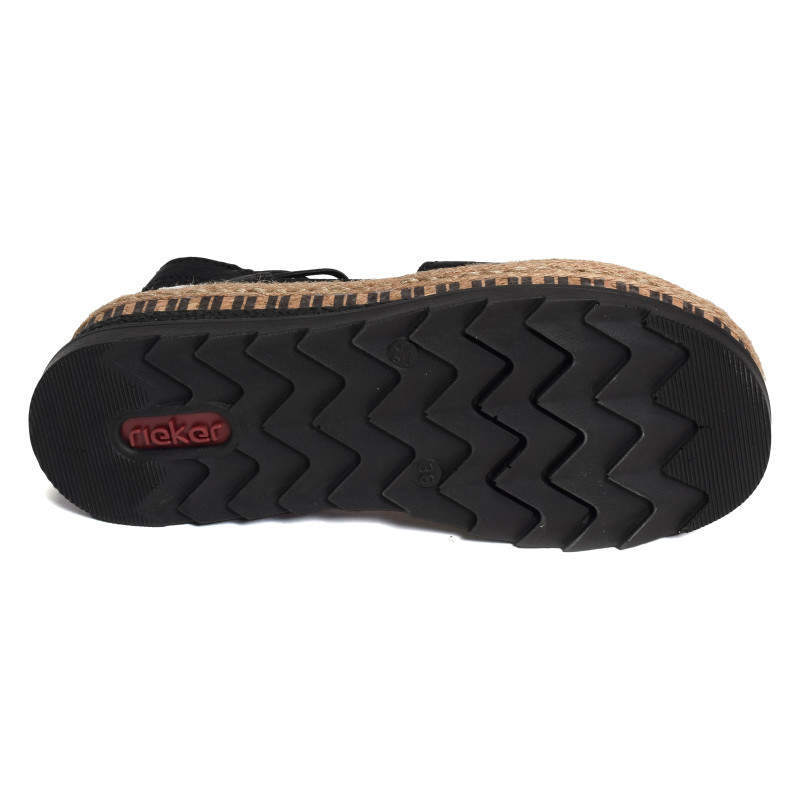V7972 Noir, Sandales compensées Rieker