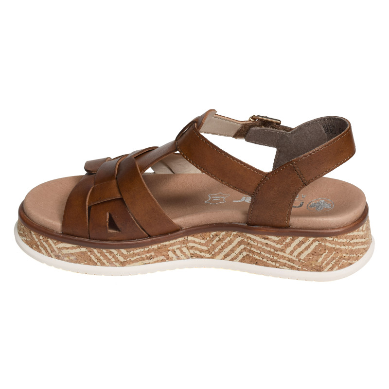 W0853 Marron, Sandales plates Rieker