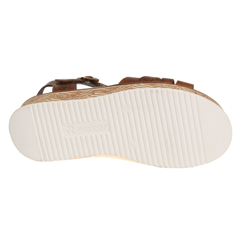 W0853 Marron, Sandales plates Rieker