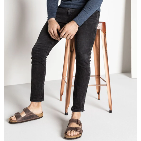 ARIZONA SFB CUIR Marron, Mules Birkenstock