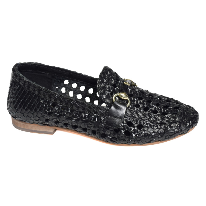 LAZER Noir, Mocassins Coco & Abricot