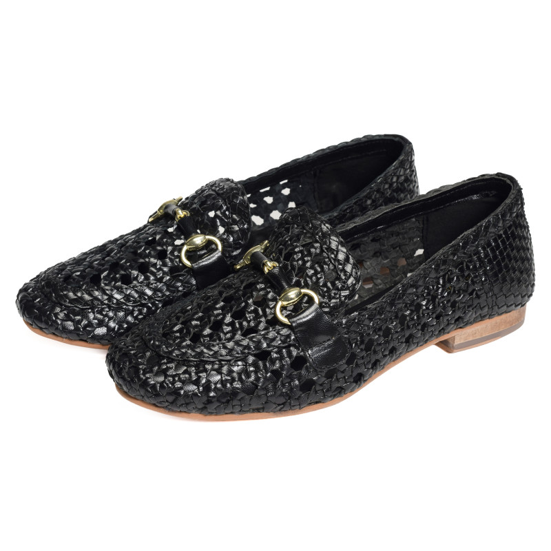 LAZER Noir, Mocassins Coco & Abricot