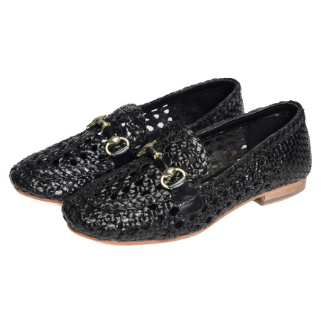 LAZER Noir, Mocassins Coco & Abricot