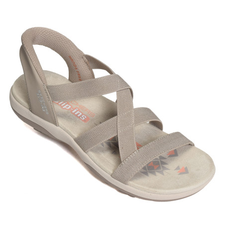REGGAE SLIIM STRETCH FLEX Taupe, Sandales plates Skechers
