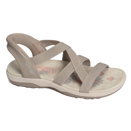 REGGAE SLIIM STRETCH FLEX Taupe, Sandales plates Skechers