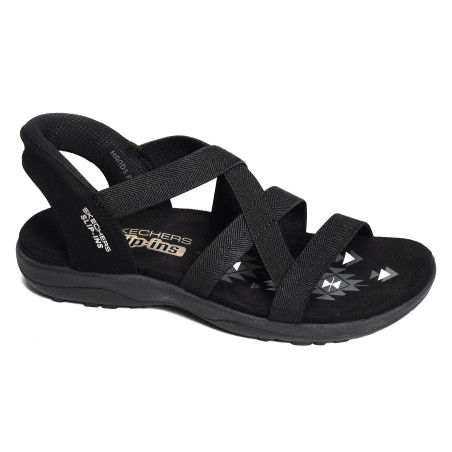 REGGAE SLIIM STRETCH FLEX Noir, Sandales plates Skechers